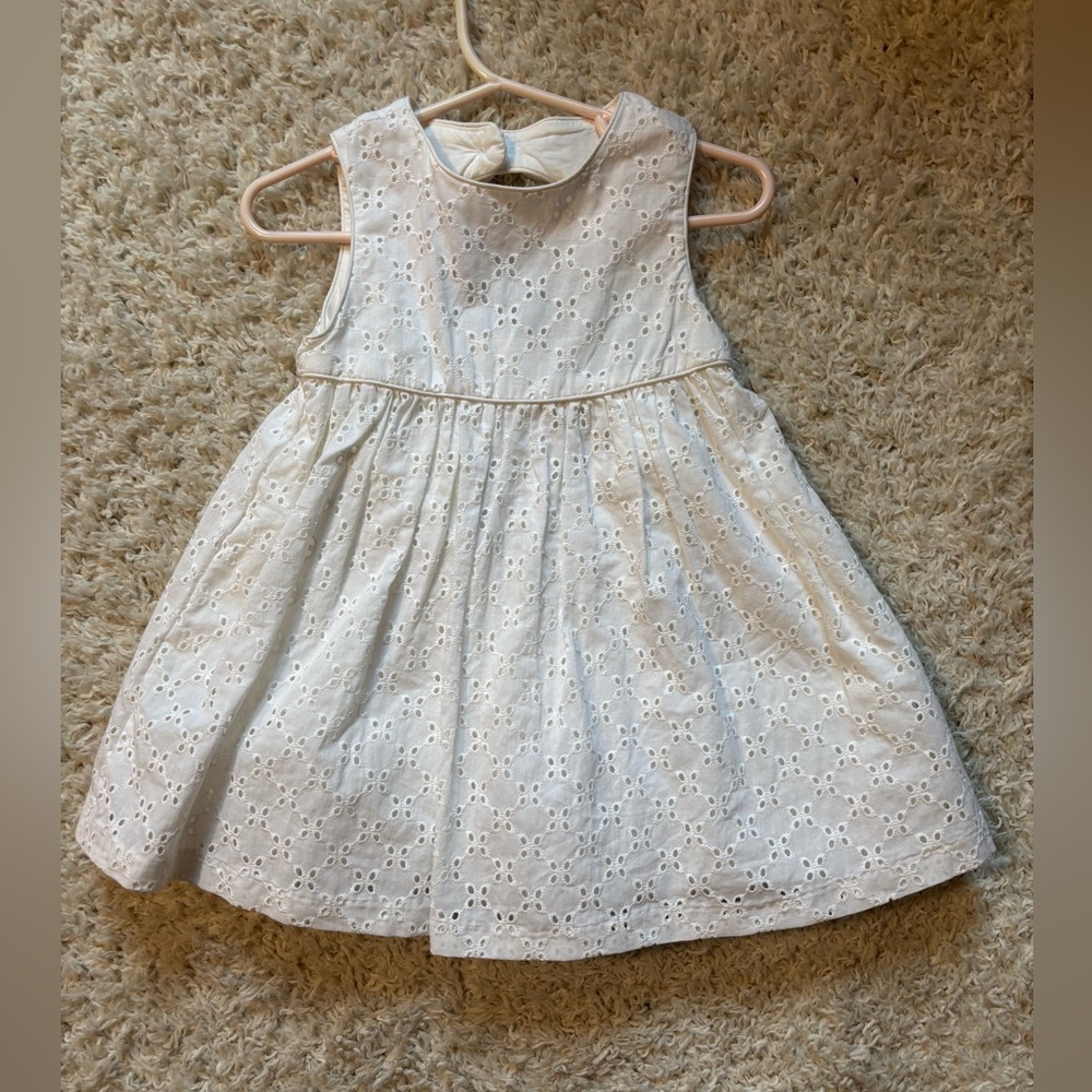 Gymboree toddler girl 18-24 month white dress with diaper cover